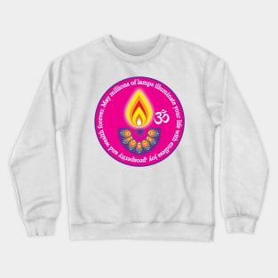 🎆❤️Happy Diwali with traditional wish, pink Crewneck Sweatshirt